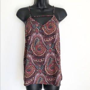 NWT Fraiche by J Paisley Boho Cutout Tank Top  S
